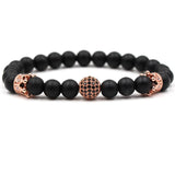 Janeyacy Crown Zircon Bead Bracelet Frosted Stone Bracelet