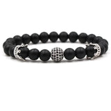 Janeyacy Crown Zircon Bead Bracelet Frosted Stone Bracelet