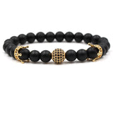 Janeyacy Crown Zircon Bead Bracelet Frosted Stone Bracelet
