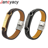 Janeyacy Stainless Steel Bracelet Men/Women Buckle Style Bangles