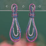Yellow CZ Pendant Earrings For Women Bridal Wedding Party