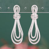 Yellow CZ Pendant Earrings For Women Bridal Wedding Party