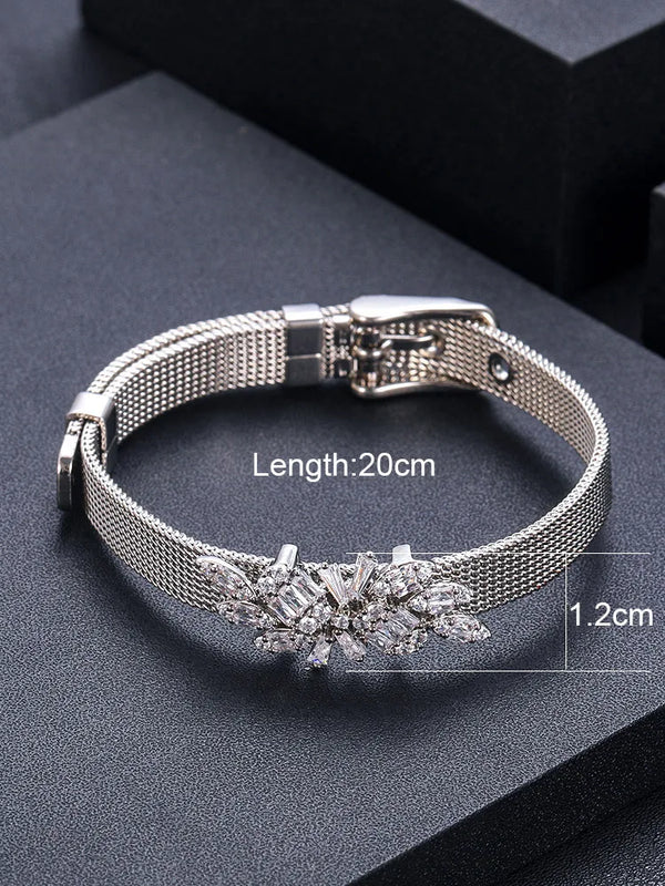 Jankelly Square Water Drop Tennis Chain Bracelets