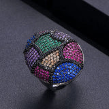 Jankelly2020 Disco Ball Statement Ring for Women