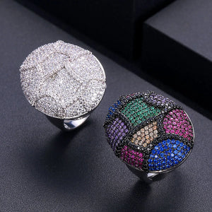 Jankelly2020 Disco Ball Statement Ring for Women