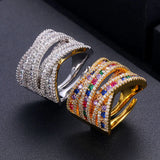 5Rows Statement Rings for Women CZ Finger Ring Bohemian Beach Jewelry