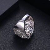 Luxury 5Rows Statement Rings for Women Cubic Zircon Finger Rings