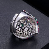5-Row Statement Rings for Women CZ Finger Ring Beach Jewelry