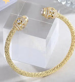 Trendy Stackable Bangle Cuff Full Crystal CZ Dubai Silver Bracelet