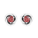 Red Eternity Circle Stud Earrings 925 Silver Brincos