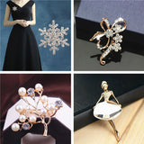Japan Korea High Heart Shape Love Flower Rhinestones Pearl Brooch