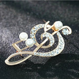 Japan Korea High Heart Shape Love Flower Rhinestones Pearl Brooch