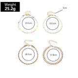 Japan Korea Children Bracelet Punk Metal Bead Chain 4 Set Bracelets for Girls