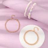 Japan Korea Children Bracelet Punk Metal Bead Chain 4 Set Bracelets for Girls