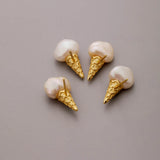 Baroque Shaped Pearl Earrings Ice Cream Women Stud Earring