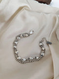 S925 Sterling Silver Double-Layer Love Bracelet - Retro Marcasite Sweet Bracelet