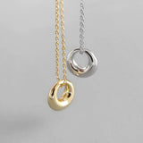 Japan Circle Pendant Necklace Geometric Sterling Silver 925 Bridesmaid Jewelry
