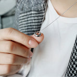 Japan Circle Pendant Necklace Geometric Sterling Silver 925 Bridesmaid Jewelry