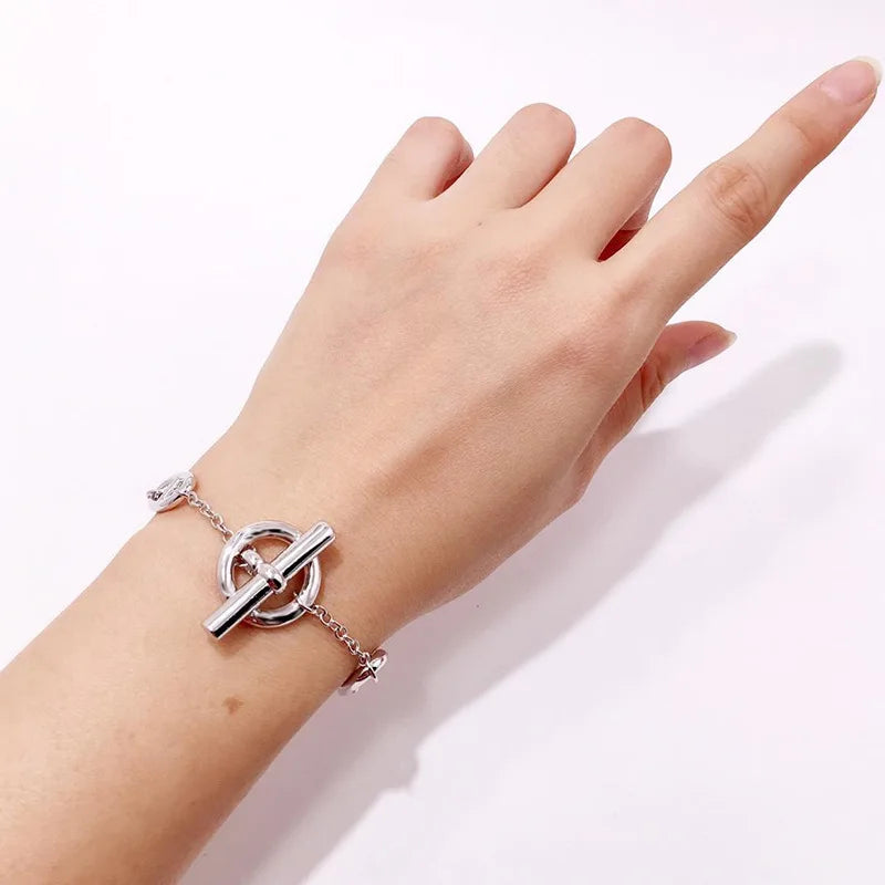 Japan Coffee Bean Pig Nose Bracelet Men Women Silver/Gold