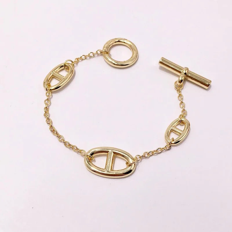Japan Coffee Bean Pig Nose Bracelet Men Women Silver/Gold