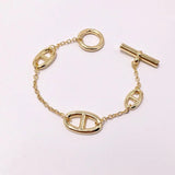 Japan Coffee Bean Pig Nose Bracelet Men Women Silver/Gold