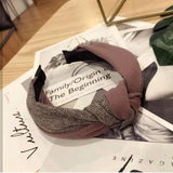 Japan Style Contrast Hair Knot Headband Women Headbands Cotton Headwear