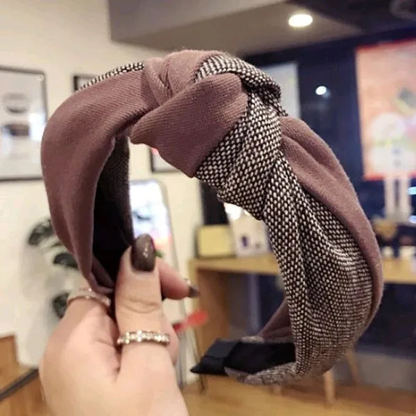 Japan Style Contrast Hair Knot Headband Women Headbands Cotton Headwear