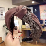 Japan Style Contrast Hair Knot Headband Women Headbands Cotton Headwear