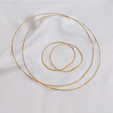 Japan Minimalist Thin Bangle Cuff Bracelet Collar Necklace