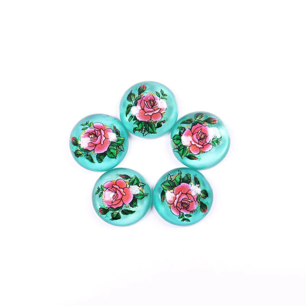 Japan Painting Flat Teardrop Oval Cabochons Beads for DIY Jewelry Making