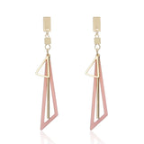Geometric Tassel Earrings Women's Long Alloy Plated Triangular Pendant