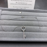 S925 Sterling Silver Love Key Pendant Necklace French Regular Fashion Trend