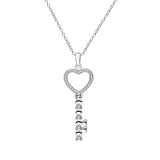 S925 Sterling Silver Love Key Pendant Necklace French Regular Fashion Trend