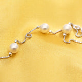 Japan South Korea S925 Silver Necklace Pearl Pendant Sweet Gift