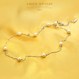 Japan South Korea S925 Silver Necklace Pearl Pendant Sweet Gift
