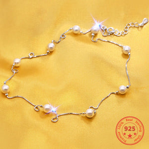 Japan South Korea S925 Silver Necklace Pearl Pendant Sweet Gift