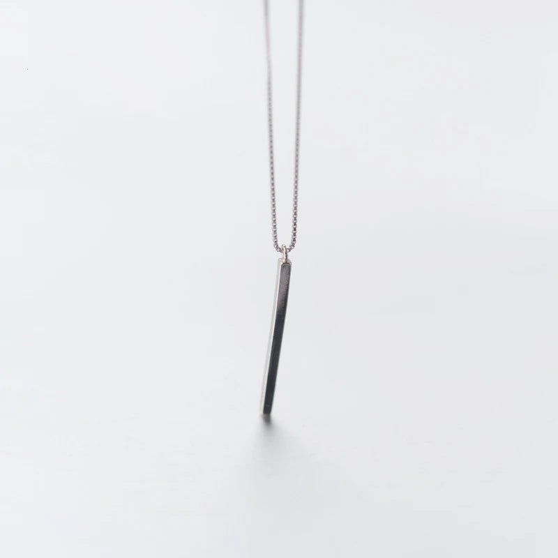 Japan South Korea Women's 925 Sterling Silver One-line Long Necklace