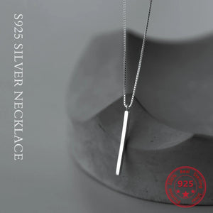 Japan South Korea Women's 925 Sterling Silver One-line Long Necklace