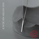 Japan South Korea Women's 925 Sterling Silver One-line Long Necklace