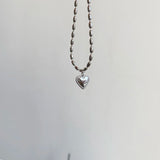 S925 Pure Silver Heart Pendant Chain Bracelet for Girlfriend