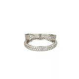 Japan Korea Snake Head Double Wide Ring Micro Inlaid Zircon Temperament
