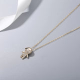 925S Sterling Silver Boy Pendant Clavicle Chain Gold-Plated Necklace