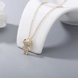 925S Sterling Silver Boy Pendant Clavicle Chain Gold-Plated Necklace