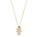 925S Sterling Silver Boy Pendant Clavicle Chain Gold-Plated Necklace