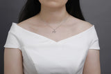 925s Sterling Silver Girl Diamond Necklace
