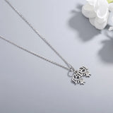925s Sterling Silver Girl Diamond Necklace
