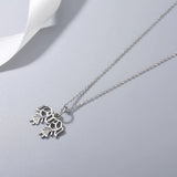 925s Sterling Silver Girl Diamond Necklace