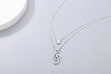 925s Silver Double Pendant Diamond Necklace