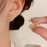 Japan & Korea Fashion Fireworks Pearl Earrings 925 Silver Sweet Niche Earrings