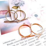 Japan & Korea Copper Pendant Round Metal DIY Earrings Accessories 6 Pieces